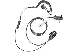 EARPIECE HUB Gancio per auricolari a forma di G per radio ICOM (vite a 2 pin) F15, F21, F22, F25, F34GS, F34GT, F41, F44GS, F44GT, F4029, F4002 F series etc con microfono HQ PTT