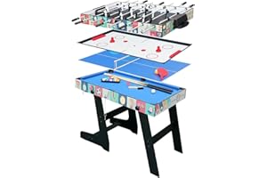 homelikesport gioco da tavolo 4 in 1 per hockey, biliardo, calcio balilla, ping pong/ping-pong, verde, 121,5 * 61 * 81,3 cm
