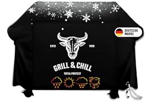Grill & Chill -Premium- Abdeckhaube (175x65x122cm), BBQ Grillabdeckung Wasserdicht Abdeckplane Haube Schutzhülle für Weber, Brinkmann, Char Broil, Holland und Jenn Air Gasgrill 600D Oxford-Gewebe