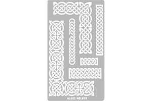 Aleks Melnyk #36.2 Small Border Stencil for Scrapbooking, Celtic Knot, Ornate Viking Stencil, Stainless Steel Journal Stencil, Metal Stencil for Engraving, Pyrography, Wood Burning