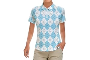 Soneven Polo Donna Manica Corta Eleganti Camicetta Scozzese Cerniera 1/4 Traspirante Ad Asciugatura Rapida per Golf Tennis Tempo Libero