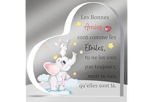 HZBLAZ Plaques Acryliques Amie Amitié apprécier l’Obtention Diplôme Adieu Cadeaux Femmes Anniversaire Souvenirs Noël Collègue Retraite Bureau Signes Les Bonnes Amies sont comme Les Étoiles