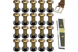 SHSMPXOY 20 Kits Vis Chicago Screws,M5*12mm Vis de Livre,Rivet a Visser de remplacement en métal pour sacs, livres, colliers, sacs à dos, laisses de chien, laisses (Bronze)
