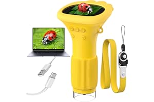 Microscopio OUTACT per Bambini - Tascabile e Digitale 50-1000x con 8 LED, Manopola di Regolazione e 4 Livelli di Regolazione