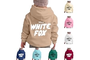 GENERIC White Fox Letter Print Kids Hoodie Sweatshirt for Boys and Girls Unisex Warm Long Sleeve Casual Wear Winter 90-160cm 2-13 Years Pullover Hoodie Sportswear Autumn Winter Activewear