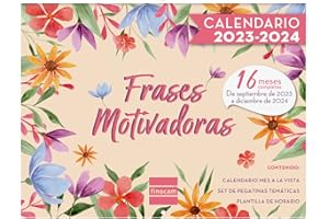 Finocam - Calendario de Pared Imágenes 16 Meses 2023 2024 Mes Vista Septiembre 2023 - Diciembre 2024 (16 meses) Frases motivadoras Español