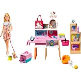 Barbie ve Evcil Hayvan D&uuml;kkanı Oyun Seti Barbie Bebek ve Evcil Hayvan D&uuml;kkanı Oyun Seti, 4 Hayvan Arkadaş ve Aksesuarlar Dahi