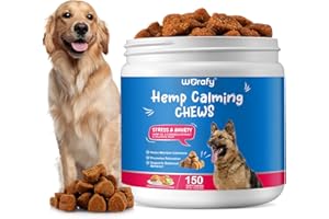 TKWWTY Calming Chews for Dogs, Helps Dog Anxiety & Stress Relief, Soft Chews for Sleep Calming, Barking, Aggression - Suitable for All Breeds & Sizes(Duck 150pcs Chew)