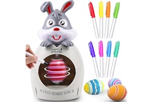 Naturas Autheric Eier Bemalen Maschine, Ostereier Malmaschine, Eierfarben Ostern Bemalen mit Spinner und 8 Farben Marker Stiftes, Eiermalmaschine Kit für Ostereierfarben DIY, Kinder Ostern Geschenk