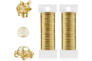 Nogeqi 0,3mm x 100m Gold Basteldraht Dünn, Verzinkter Dünner Draht Zum Basteln, Blumendraht 3mm Schmuckdraht Schmuck Draht Golddraht Für Diy Schmuckherstellung, Handwerk Und Dekoration (50m/Rolle)