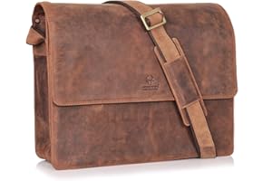 DONBOLSO Sac Messager New York | Sac à Main en Cuir | Mallette en Cuir pour Ordinateur Portable | Mallette pour Hommes et Femmes | Sac D'affaires Taille L et M
