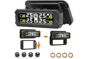 VTOPEK TPMS Sistema Di Monitoraggio Della Pressione Dei Pneumatici Staccabile Wireless Sistema di Monitoraggio Della Pressione Degli Pneumatici 14-87 Psi 6 Modalità Allarme Visualizzazione In Tempo Reale