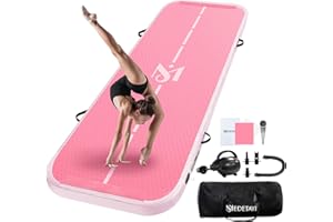 UrbanLuxe Air Tumble Track Gymnastics Mat, Inflatable Gymnastics Tumbling Mat 6.6ft 10ft 13ft 16ft 20ft/4In Air Tumble Track with Air Pump, For Family Use/Yoga/Water/Dance