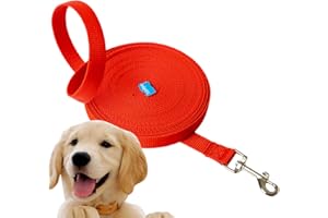Edipets, Długa smycz dla psa, treningowa, wytrzymała 1,5 m/3 m/5 m/10 m/15 m, z nylonu, mocna na kemping spacer, dla psów/zwierząt dużych/średni/małych (15 metrów, czerwona)