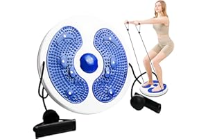 GYZGIRLOVER Waist Twisting Disc, Body Shaping Waist Twisting Disc, Twist Waist Disc Board with Drawstring, Resistance Bands Massage Foot Sole Home Fitness