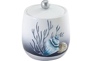 Avanti Linens - Covered Jar, Multipurpose Countertop Organizer, Oceanscape Inspired Home Decor (Blue Lagoon Collection)