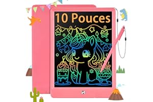 EooCoo Tablette d'écriture LCD 10 Pouces,Tablette Dessin Enfant,Occupation Voyage en Voiture Enfant,Educatif Cadeau Outil d'apprentissage Pour Garçons et Filles de 3 4 5 6 7 Ans Rose