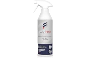 FEUERFEST Ignifuge Impermeabilisant Tissu Textile - Testé DIN 4102-B1 & Certifié Oeko-TEX Standard 100 - Imprégnation Tissu Ignifuge Liquide Haute Performance Incolore, sans Solvants - 500 ML