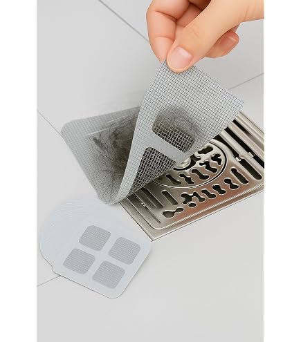 7cm x 10m Retina per Scarico Doccia Capelli, Monouso Filtro Scarico Doccia con Spatola di Plastica, Monouso Filtro Scarico Doccia, Cattura Capelli Doccia per Bagno Cucina