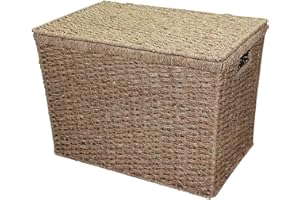FVLFIL DTB TECH Home-ever Seagrass Lidded Storage Chest Basket Box (Small)