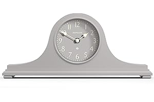 NEWGATE® Time Machine Mantel Clock Perfect Addition to the Bedroom, Office or Living Room (Overcoat Grey)