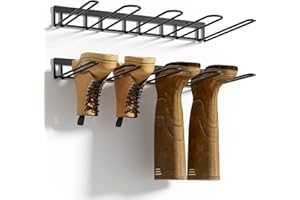 zacurter Welly Boot Rack - Wall Mounted Welly Boot Stand for 4 Pairs - Metal Storage Rack for Outdoor and Indoor - Shoe Storage Rack for Entryway，Garage