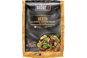 Weber Bok lövträpellets/naturligt bokträ för pelletsgrillar med jordnära, nötter, något söt smak, inga fyllmedel, bra för låg
