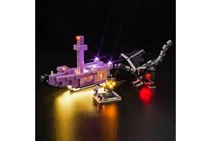 BRICKBLING Kit d'Éclairage LED pour Lego Minecraft Le Dragon Ender et le Navire de Fin 21264 (Pas Lego) - Jouet Créatif