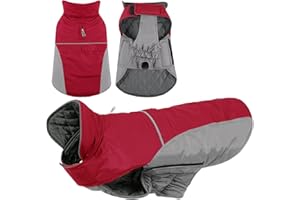 KONVINIT Abrigo Perro Invierno Chaqueta Impermeable para Perros para Mascotas con Orificio para el arnés,Tiras Reflectantes Ropa Perros pequeño,medianos