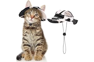 DENTRUN Cat Hats for Cats Only, Cat Cowboy Hats with Ear Holes Tiny Pets Birthday Party Costume, Cat Headwear Mini Cowboy Hat, Funny Sombrero Kitten Hat Chihuahua Beanie Cap Party Decorations