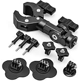 Motorcycle Mount Pack for Insta 360 X6 X5 X4 GoPro 13 dji Pocket | Motorcycle Bike Handlebar Clamp Mount and 2 Flexible Adhes