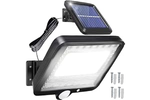 Retoo Utomhussollampor med 100 LED och rörelsesensor IP44 vattentät utomhussollampa Superljus solpanel för trädgård 4000 mAh 1000 Lumen säkerhetsvägglampa