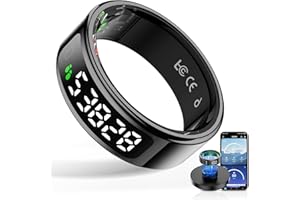HPLSZCN 2025 Smart Ring pro- Activity tracker frequenza cardiaca ossimetrica, monitoraggio del sonno, modalità esercizio, controllo touch, anello intelligente per donna/uomo (Nero, 8)