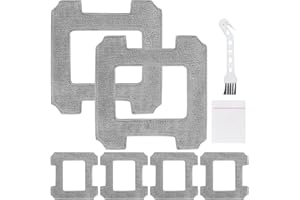 QAQGEAR Almohadillas de trapeador Lavables para Ecovacs WINBOT W1 W1 Pro Robot Aspirador de Ventanas, paño de Limpieza Repuestos Accesorios con Cepillo de Limpieza y Bolsa de Limpieza (Paquete de 6)