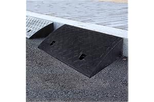 ‎LXSEHN LXSEHN Bordsteinrampe Rollstuhl, 2 Stück Auffahrrampe Türschwellenrampe, Schwarz Bordsteinkanten Rampen, Schwellenrampe Kunststoff rutschfeste für Rollstuhl, Autos, Motorräder, 7CM Hoch