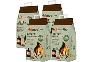 Homefire Coffee Briquettes for Wood Burners, Fire Pits, Chimineas and Multi-fuel Stoves, Made Using Recycled Materials 7 kg (Pack of 4)