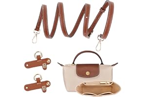 GADITIEK Schultergurt für Long Champ Tasche Damen, Geldbörsen-Organizer, No-Punch, längenverstellbarer Ersatzriemen aus Leder, mit Mehreren Taschen, Handtaschen, passend für Mini-Größe (1.2CM)