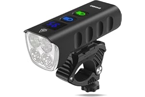 DXHBC 2000 Lúmenes Luz Bicicleta, Luz Bicicleta Delantera Recargable USB-C, Batería de 6400mAh y Función de Alimentación Móvil Luz Delantera Bicicleta, para Ciclismo Carretera y Montaña para la Noche