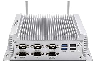 HISTTON Mini PC Fanless, PC Industriale Windows 10 Pro, Core i7-4500U, 8 GB di RAM 128 GB SSD, 4xCOM RS232, 2xCOM RS485, 2 * LAN, 1 * HDMI, 1 * VGA, Dual Wifi, BT 4.0, Mini PC desktop senza ventola
