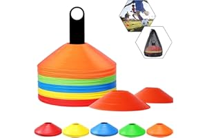 BAXING Markierungshütchen 50 Stück - Multi-Sportarten Training Markierungsteller Und Halter |Fußball Zubehör |Markierungsscheiben |Fußballhüttchen |Fussball Trainingszubehör |Hütchen Sport |Fußball Hütchen …