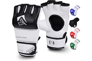 AQF MMA Gloves for Grappling & Martial Arts Training MMA Sparring Gloves Open Palm faux leather for Kickboxing Punching Bag Muay Thai & Cage Fighting