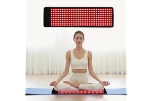 HOTTOERAK Almohadilla de Terapia de Luz Roja, Lámpara de Luz Roja de 660nm y Lámpara Infrarroja de 850nm, 400 LEDs Terapia de Luz Roja Regulable con Temporizador