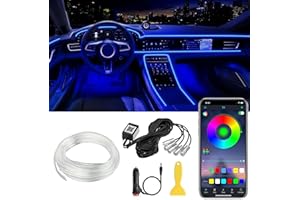 SUNSHINE SMILE LED Innenbeleuchtung Auto, 6M/5 in 1 RGB Innenraumbeleuchtung, 12V Atmosphäre Licht, App Steuerbare Mehrfarbige Ambientebeleuchtung, LED Streifen, Neon