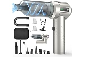 Fuqiduo Handstaubsauger Akku, 22000Pa Autostaubsauger mit Bürstenloser Motor, Auto Staubsauger Kabellos mit 3 HEPA-Filter, Inkl. Gebläse & Aufblasfunktion, Mini Staubsauger für Sofa, Tierhaar und Haus