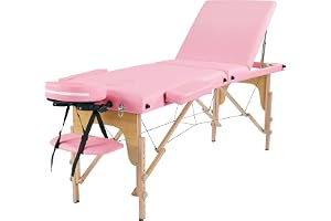 Yaheetech massagebänk med 3 zoner bärbar massagebänk höjdjusterbart massagebord med nackstöd och armstöd för sjukgymnastik ka