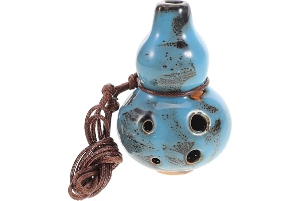 Toyvian Portabel Sexhåls Keramisk Ocarina i Blått Lätt och Hållbart Musikinstrument i Kalebassform för Nybörjare och Resande