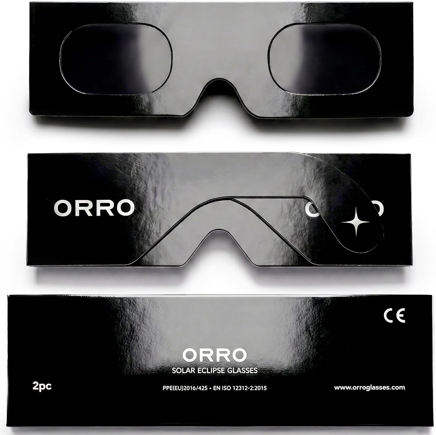 ORRO 45 mm Zonsverduisteringsbril, 2/6/12-pack, Past over Brillen op Sterkte, Gecertificeerde Oogbescherming, EN ISO 12312-2:2015 Getest, CE-gemarkeerd - Edge Fit