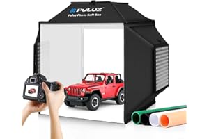 OBEST Tragbarer Fotostudio, 15,8"*15,8" Dimmbares Photobox Lichtzelt Kit, CRI≥95, mit 3-seitigen LED-Lampenperlen (480 Stück) und Abnehmbarem Frontfenster