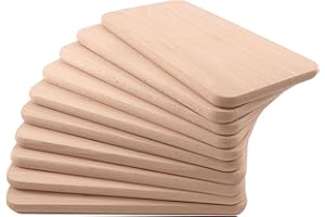 BERGLIEBE Breakfast Boards Set of 10 Wood | Natural Beech | Bread Board for Kitchen, Kitchen Utensils | Chopping Board | Wooden Board | Can be Used on Both Sides | 22.5 x 12.5 x 1.2 cm Pohmer Design