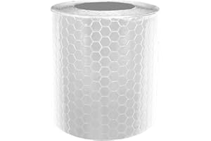 AUTOZOCO Nastro riflettente adesivo ad alta intensità, nastro riflettente di sicurezza, nastro adesivo riflettente, nastro adesivo riflettente, colore bianco, 3 metri di lunghezza x 5 cm di larghezza